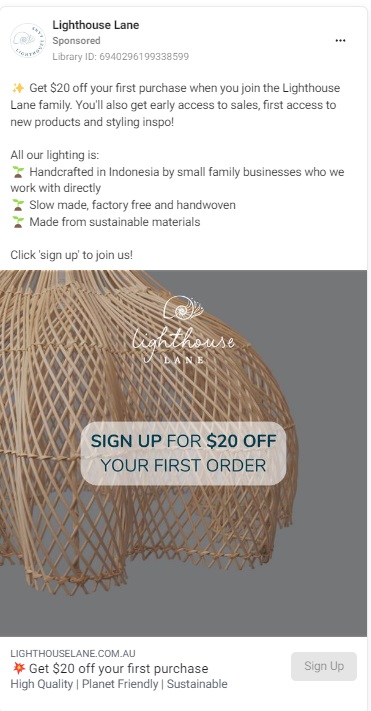 Lighthouse Lane Ad Example