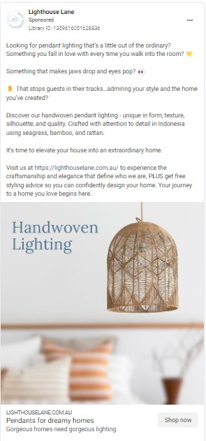 Lighthouse Lane Ad Example