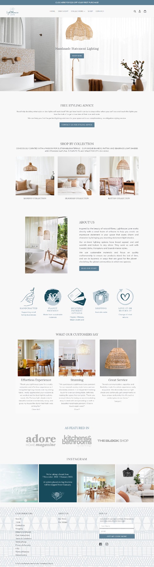 Lighthouse Lane Launch Homepage