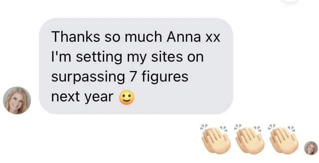 Messenger screenshot of Jo Hardie sharing further growth results for The Spewy